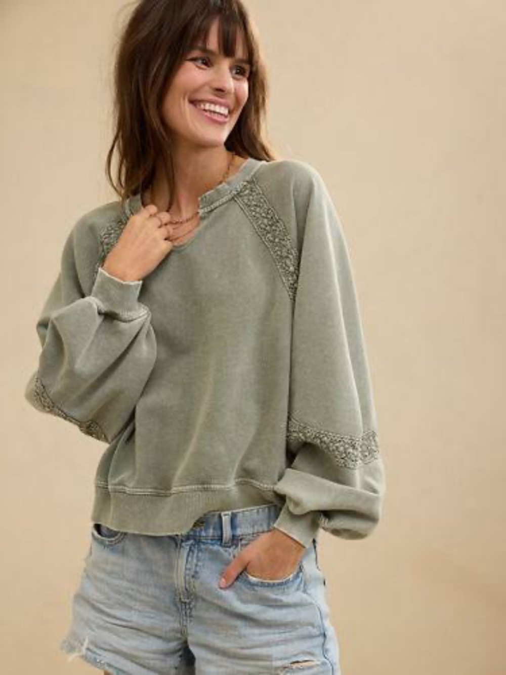 Aerie Hey Crochet Sweatshirt